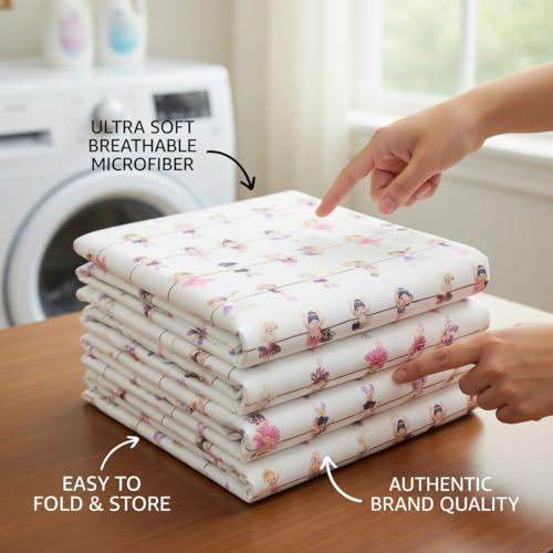 Image of Baby Girl Fitted Crib Sheet Born to Dance Ballerina, 100% Soft Breathable Microfiber Baby Sheet, Fits Standard Size Crib Mattress 28in x 52in, Nursery Sheet