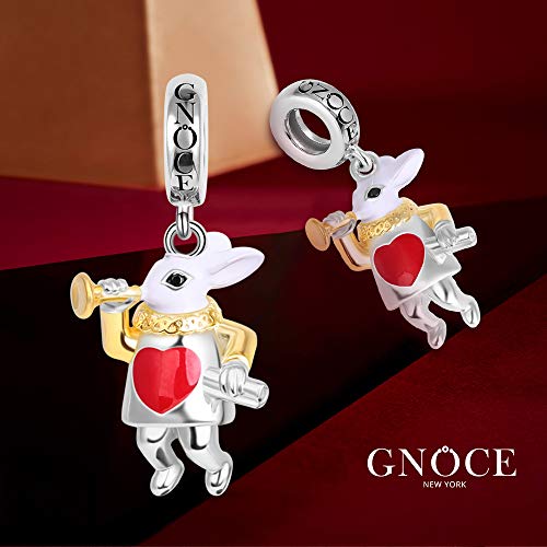 GNOCE Mr.White Rabbit Charms Pendente in Argento