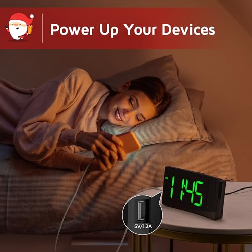 GOLOZA Projection Alarm Clock, Digital Clock with Modern Curved Design - Image 4