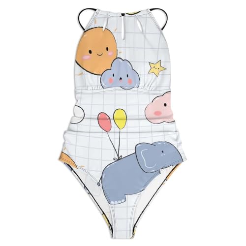 Maillot de bain monokini Nuage Éléphant pour vos vacances - 3