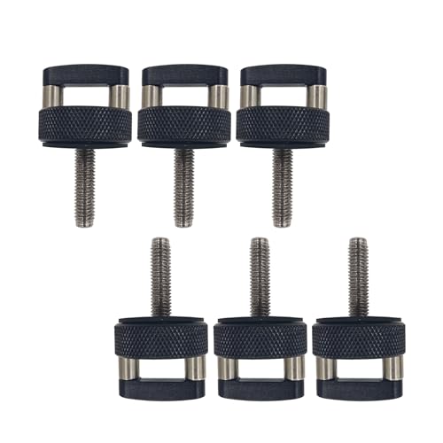 QGHAUC Black Hard Top Bolts Quick Removal Fastener Thumb Screw Nuts Tie-Down Enhanced D-Rings for Compatible Jeep Wrangler TJ JK 2007-2022(6 PCS)