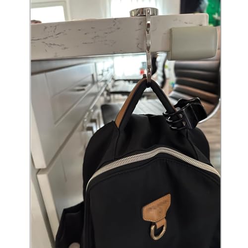 YEMCHI 4 Pack Foldable Purse Hook for Table, Folding Women's Handbag Hangers Hooks for Desk, Bling Table Bag Holder for Women Bag Mixed Color(1 Black & 1 White & 1 Gold & 1 Pink) by YEMCHI - Image 4