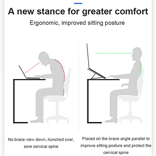 gazechimp Suporte para Laptop Dobrável de 6 Camadas 55-155 Mm de Altura para MacBook - Prata