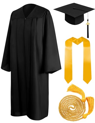 Mukum Matte Graduation Cap and Gown 2024 Set Bulk with Tassel 202...