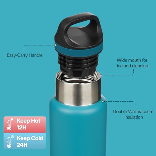 Image of BJPKPK Insulated Water Bottle 18OZ Stainless Steel Water Bottle with Handle Double Walls Vacuum Insulated BPA Free Flask, Laguna