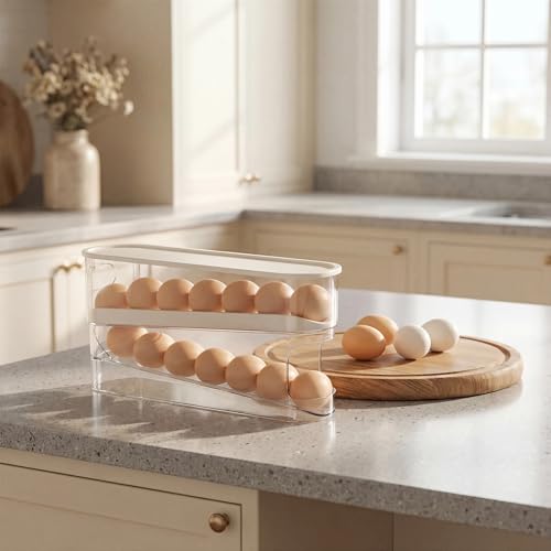Soporte rodante para huevos de 2 niveles: optimiza el espacio de tu nevera 8