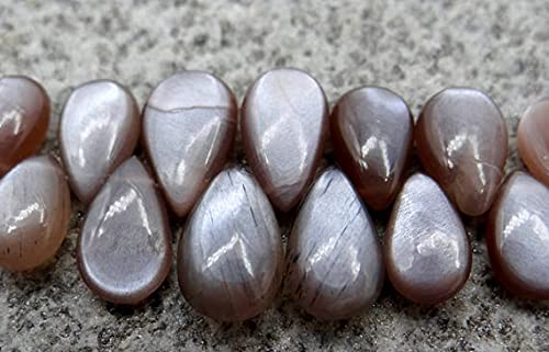 Pierre de lune chocolat LKBEADS | Perles poires briolettes 11x7-14x8mm pour bijoux