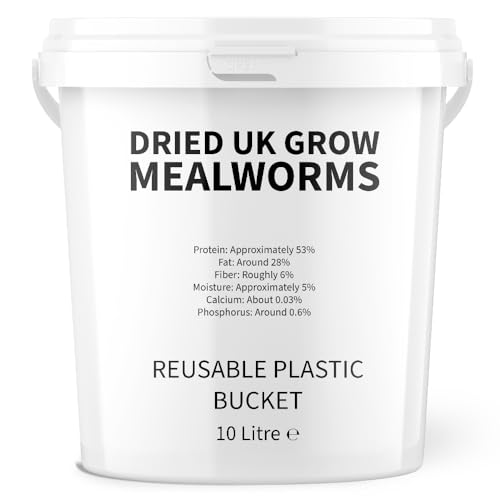 UKGROW 10L Premium value Dried Mealworms for birds 10 litres in a reusable bucket (10L)
