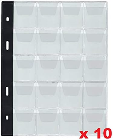 Pages for Coin or Medal Album, Dividers, Folder Extra Refill Sheets Inserts - for Collector or other brand coin book (Type 20 for Medium Coins)