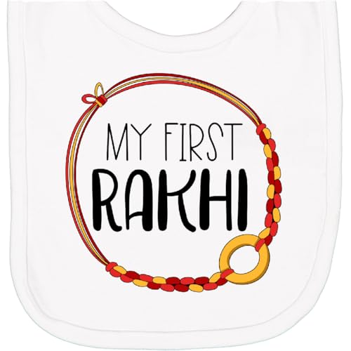 inktastic My 1st Rakhi Bracelet, Raksha Bandhan Red and Gold Newborn Bib