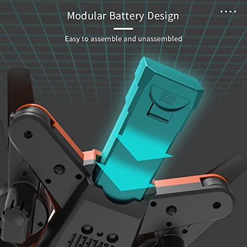 Airoka H109 Rc Drone With 4K Hd Camera, Three-Sided Obstacle Avoidance Remote Control Quadcopter Optical Flow Fixed High Aerobatic Rollover Fold Toys,One Key Start Speed Adjustment,360° Circle Fly At High Speeds , Headless Mode,One Key Return (Orange) #TOP4