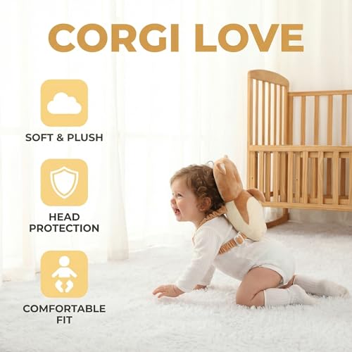Image of Baby Head Protector Backpack - Soft & Lightweight Head Protection Pillow for Bebe Walking and Crawling(Corgi)