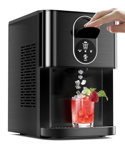 Image of Antarctic Star Countertop Nugget Ice Maker, 44lbs /24H Chewable Pellet Ice Machine with Contactless Dispenser, 2.4L Water Reservoir, Self-Cleaning, Soft Nugget Ice for Home, Kitchen, Bar, Office, Black