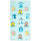 Sun Sprouts 100% Cotton Beach Towel Beach Hut Pattern for Kids & Toddler. Bath, Pool, Camping, Trave