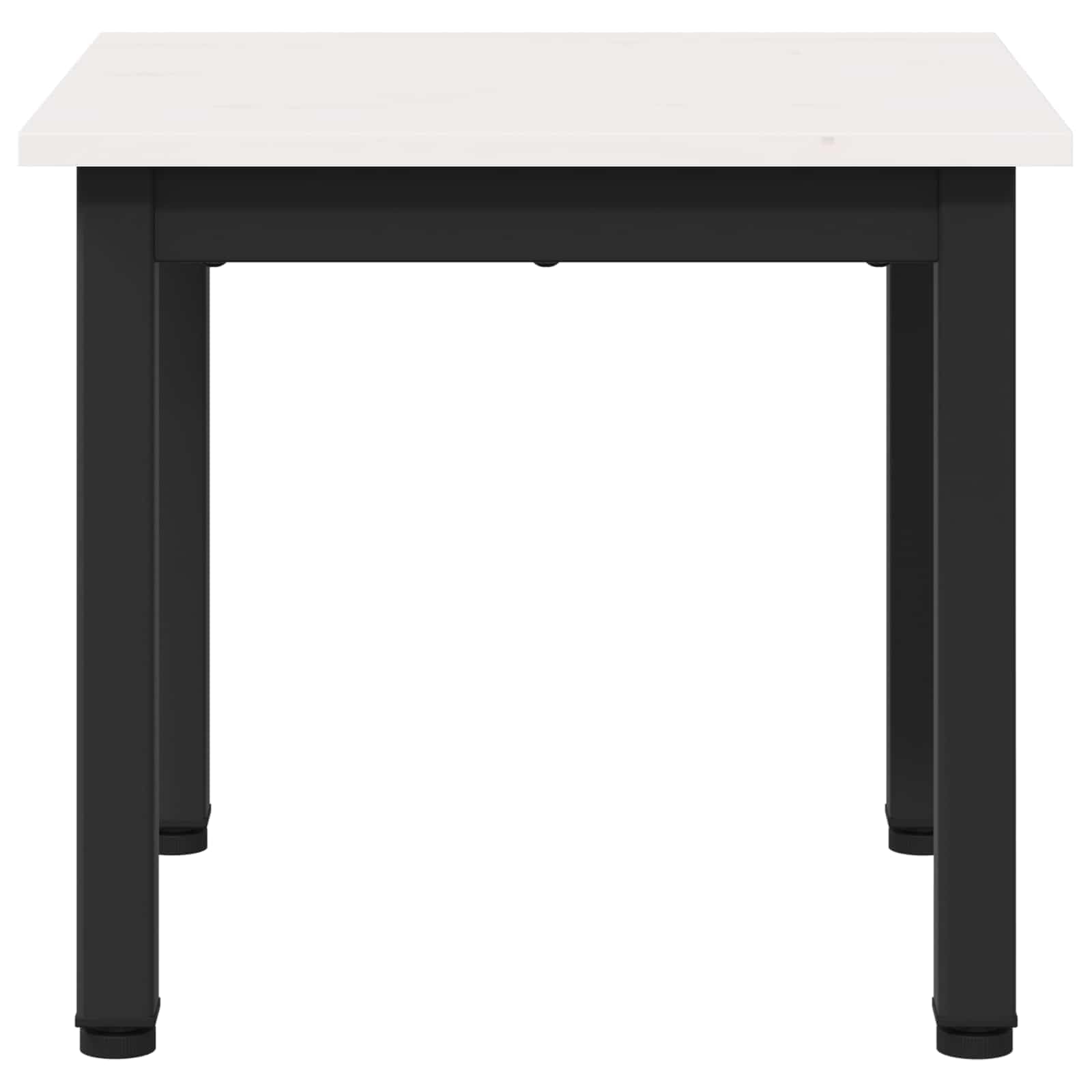 Mesa de centro blanca de 40 x 40 x 36 cm de madera maciza de pino con patas de metal robustas, ahorra espacio, moderna, funcional, ideal para sala de estar, con espacio de almacenamiento