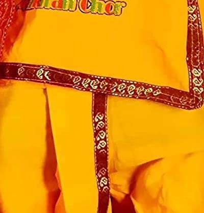 PK HUB® Traditional Krishna Dress for Kids | Janmashtami Kanha Costume Cotton Infant Bal Gopal Outfit for Boys (Pack of 8 - Kurta, Dhoti, Bansuri, Mor Pankh, Mukut, Bandhni, Kundal, Mala) 3