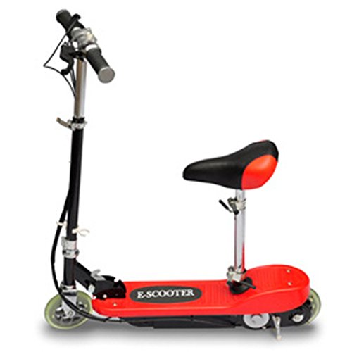 Festnight Patinete Scooter Eléctrico con Asiento 120W Color Rojo