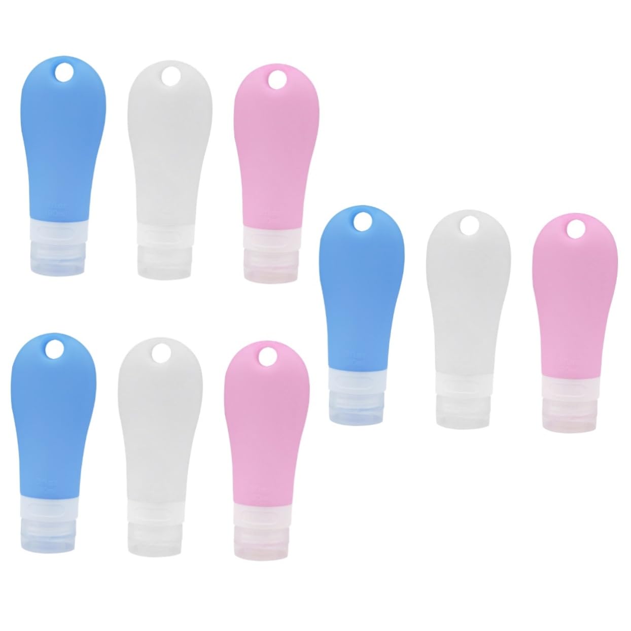 Didiseaon 9pezzi Flaconi Da Viaggio Silicone Da Contenitori Riutilizzabili Per Lozioni e Shampoo Impermeabili e Portatili Colori Blu Bianco e Rosa Per Viaggi e Attività All Aperto