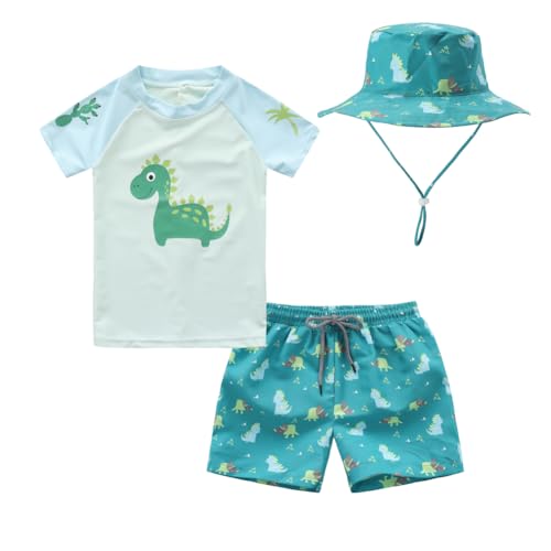Image of Toddlers and Baby Boys' 3-Piece Rash Guard Swimsuits Kids Long Sleeve Sunsuit Swimwear Sets