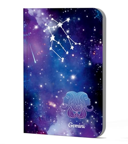 Image of AccuPrints A5 Premium Soft Bound Notebook Size 5.8 * 8.25 inches Diary for Girls and Women (144 Ruled Pages with planner, 80 GSM) (Gemini zodiac signs)
