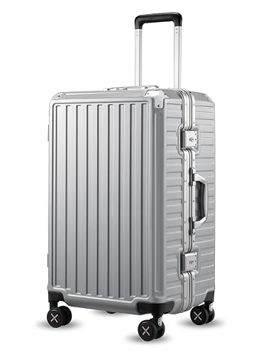 LUGGEX 24" Aluminum Frame Spinner Hard Shell Suitcase