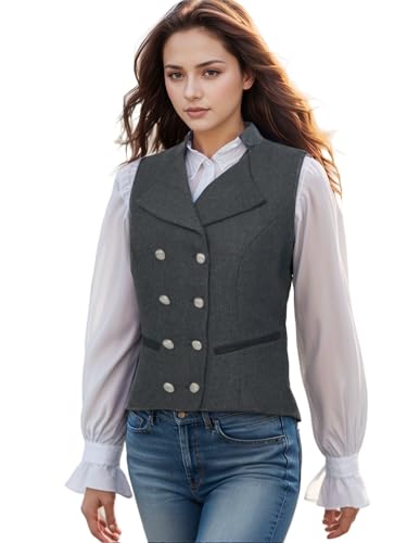 Gilet de costume femme col en V en tweed idéal pour le bureau et réunions