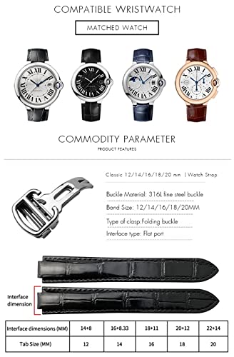 Cierre de mariposa 18mm para reloj Cartier Ballon Bleu de acero 6