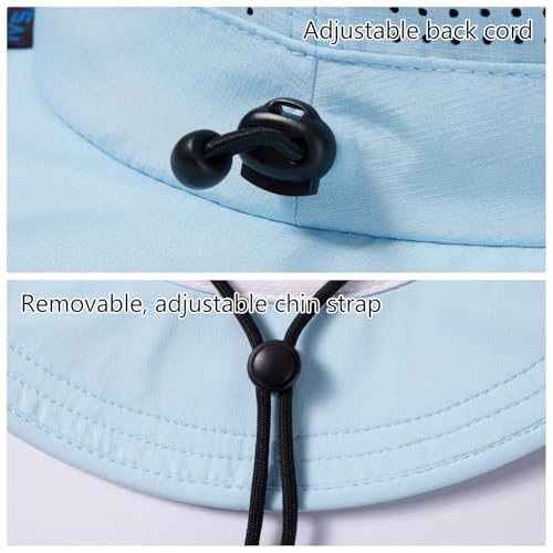 Image of UPF 50+ Bucket Sun Hat with Laser Perforated Mesh Cooling Adjustable Breathable Lightweight for Outdoor Men Women