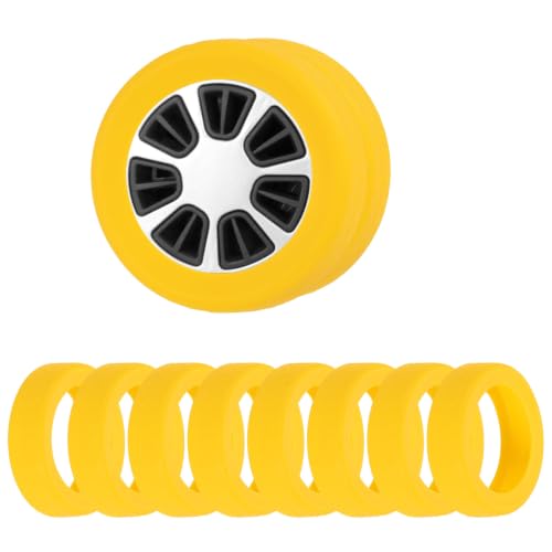 Image of 8Pack Luggage Wheel Protection Cover, Wear Resistant Anti Noise Silicone Protector Cover for 2-3 inch Spinner Wheel for Suitcases Chair Caster Travel, Yellow