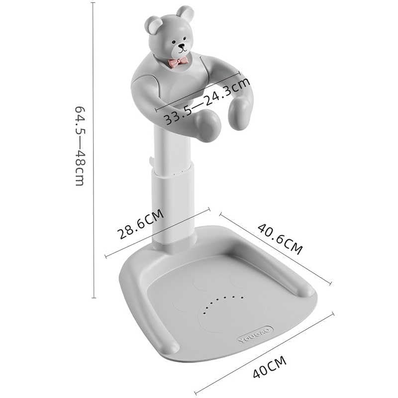 Image of Baby Shower Stand with Anti-Slip Base,Teddy Bear Shaped Bathtub Dish, Pink, Bath Assistant, Baby Bath(Beige)