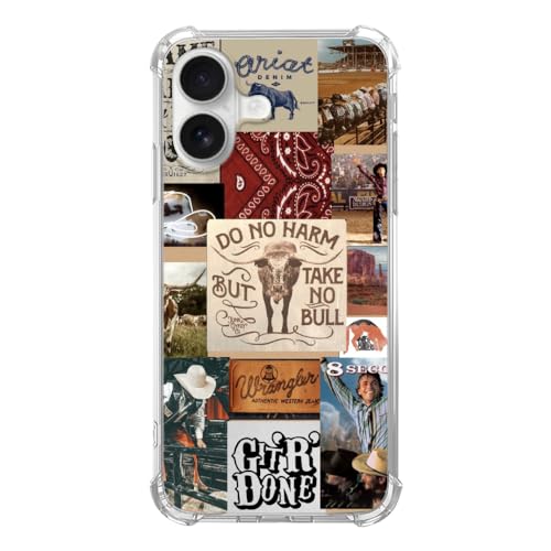 Coque antichoc iPhone 16 Plus tendance Wild West en gel souple durable