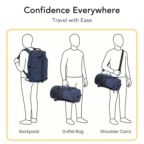 Image of Hexagon Laptop Backpack for Men Laptop Bag 15.6 inch 2-in-1 Rucksack & Duffle Bag with Shoe Compartment Versatile Travel Backpack for Gym, Work, and Weekends Bags for Men 45L