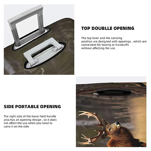 Wildlife Deer Bear Elk Stylish Luggage Cover - Protect and Personalize Your Suitcase with TSA-Approved Cover,suitcase covers for luggage4