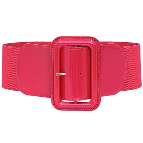 Women’S Wide Stretch Faux Leather Girdle Belt Plus Size Designer Fashion Solid Pattern 6Cm Width