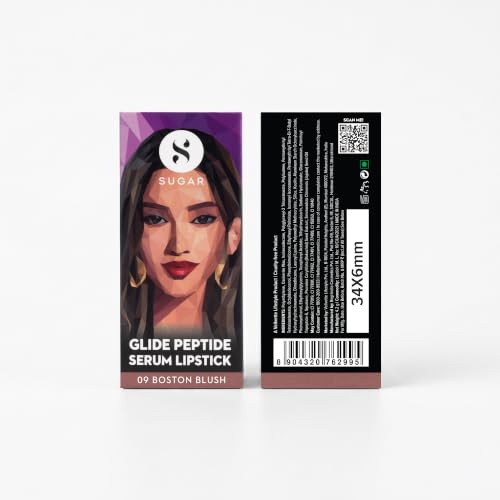 Image of SUGAR Glide Peptide Serum Lipstick 09 Boston Blush | India's 1st Serum Lipstick