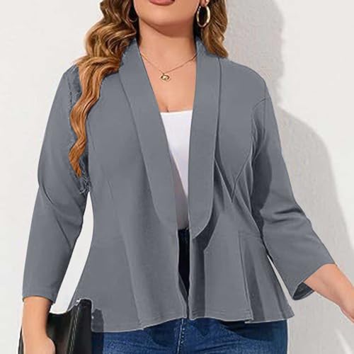Blazers for Women Plus Size Lightweight Business Casual Office Work Suits Jacket Long Sleeve Open Front Fall Cardigan3