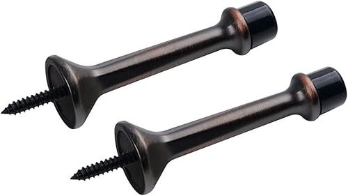 Miniatura 8 de Triumph Hardware Tope de puerta rígido sólido resistente de 3 pulgadas con punta de goma suave, tapón de puerta sólido de aleación de zinc de metal