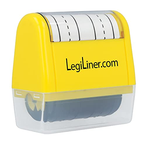 LEGILINER- 1/2" Double Stack Dashed Handwriting Lines, Rolling, self-Inking Stamp. Handwriting Practice Tool for Teachers/OTâ€™s/Homeschool/Special Ed, /1st/2nd Grade Size.