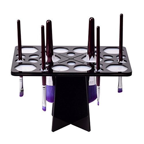 Hismith Tower Tree for Makeup Brushes and Nail Art Brushes,Acrylic Collapsible Air Drying Makeup Brushes Organizer