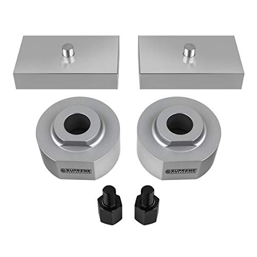 Supreme Suspensions - Full Lift Kit for 1999-2020 Ford F250 F350 Super Duty 2WD 2" Front Lift Spacers + 2" Rear Lift Blocks Suspension Lift Kit (Silver)