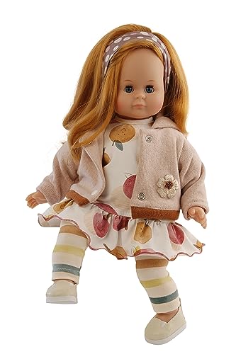 Schildkröt Puppe Schlummerle (37 cm, rote Haare und blaue Schlafaugen, Kleidung Früchtemotiv, ab 36 Monaten, Spielzeugpuppe) 2037221, Rot