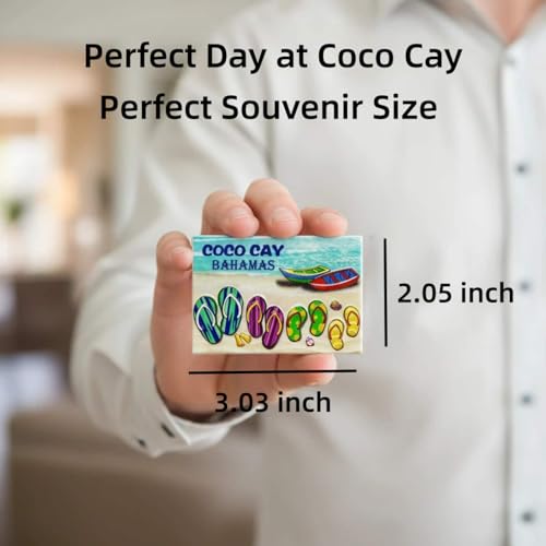 Imán decorativo de resina 3D Coco Cay Bahamas miniatura 2