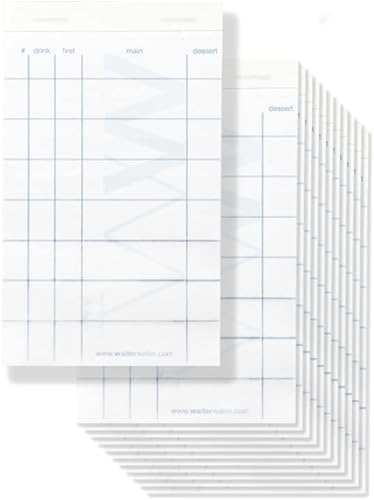Waiter Wallet Jr. Pads Paquete de 12 blocs de notas de invitados Bloc de notas perforado y grapado de doble cara para servidor de restaurante 100