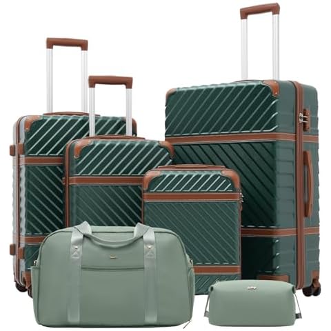 Coolife Luggage Set Suitcase Carry On Luggage PC Hardshell Luggage TSA Lock Spinner Wheels Telescopic Handle Cover