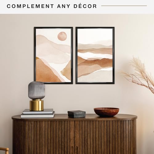 MCS Trendsetter 16x24 Poster Frame Black High-Gloss, Vertical & Horizontal Wall Hanging Large Picture Frame for Photos, Posters & Art Prints (2-Pack)