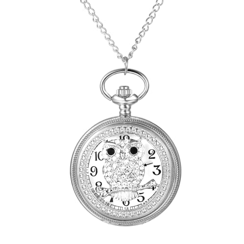 Image of JewelryWe Vintage Pocket Watch Cool Gear Steampunk Retro Pendant Necklace Watches for Men Women Halloween Costumes Daily and Office