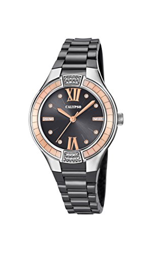 Preisvergleich Produktbild Calypso Damen Datum klassisch Quarz Uhr mit Plastik Armband K5720 / 4