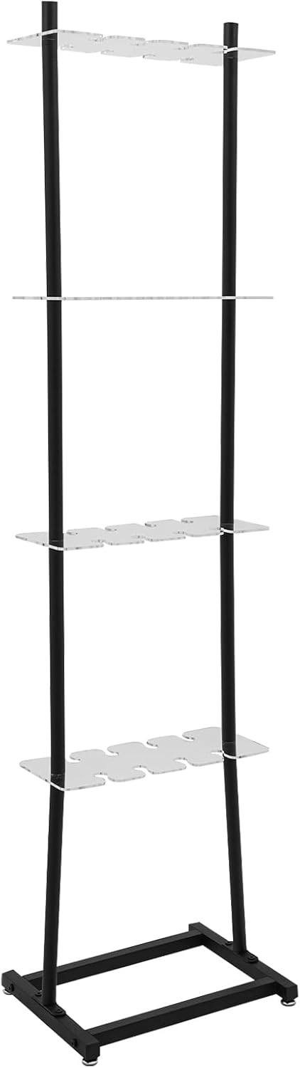 Champagne Glass Holder, 4 Tiers Champagne Rack 32 Champagne Glass Stemware Rack 44.09 Lbs Capacity Wine Glasses Stand Acrylic Champagne Wall Stand for Wedding, Birthday, Party, Bars