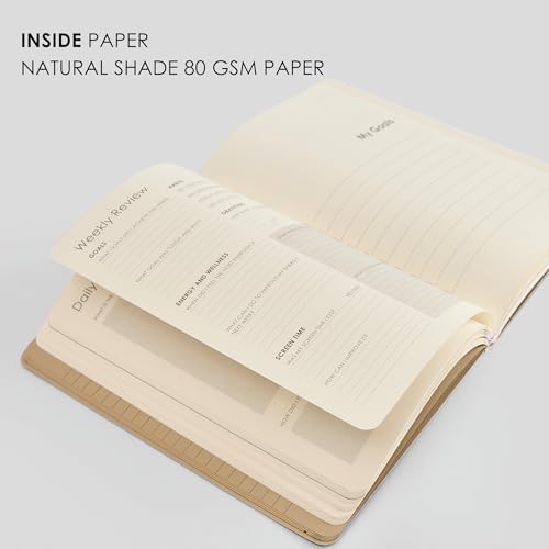 Image of myPAPERCLIP 12 Weeks Wellness Journal | A5 Size, 210 Pages, 80 GSM | 84 Daily, 12 Weekly, 3 Monthly Review Pages | Wellness Log, Mindful Habits, Reflection (Green)