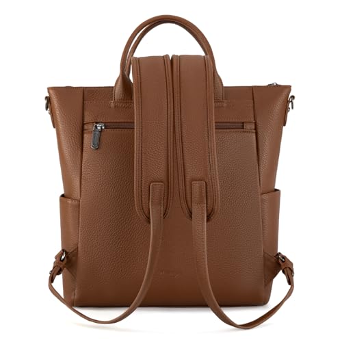 Image of Montana West Wrangler Womens Convertible Backpack Purse Anti-Theft Brown Backpack with Adjustable Crossbody Shoulder Strap for Work Travel WG175-9110BR